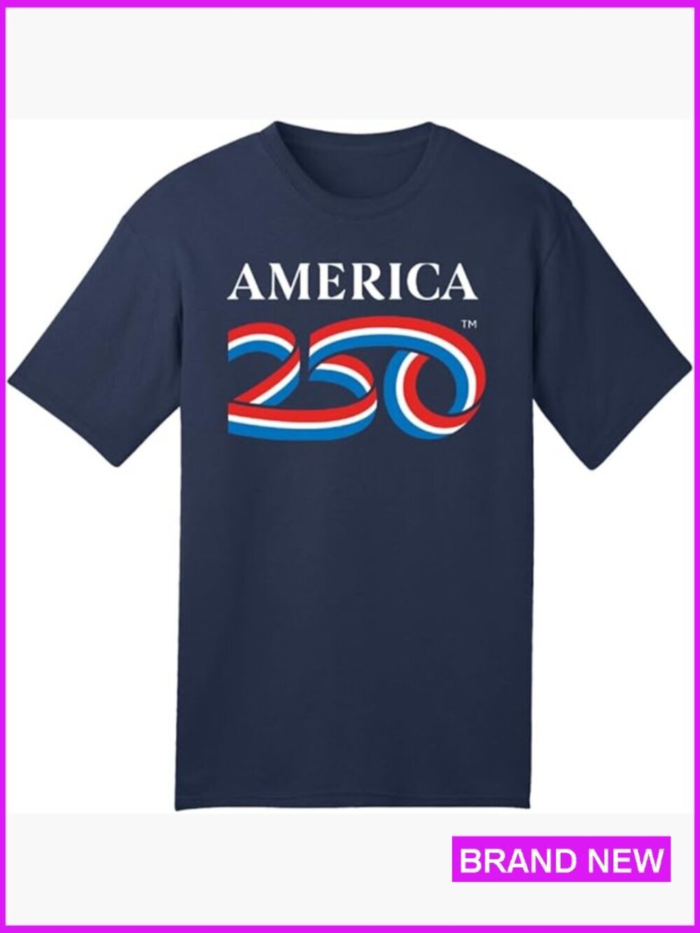 USA 250th Anniversary Classic Logo Cotton Tee Short Sleeve Crew Neck Relaxed